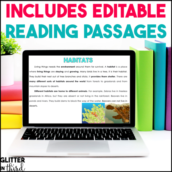 2nd Grade Habitats Activities & Reading Passages for Google Classroom