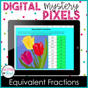 equivalent fractions pixel art 3rd