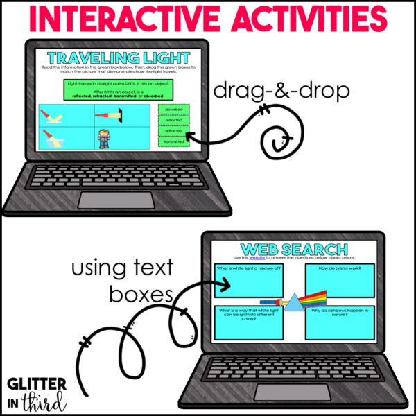 Reflection and Refraction Activities & Reading Passages for Google Classroom