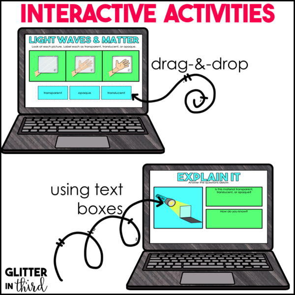 Transparent, Translucent, & Opaque Light Activities & Reading Passages for Google Classroom