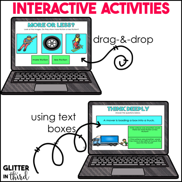 Friction Activities & Reading Passages for Google Classroom