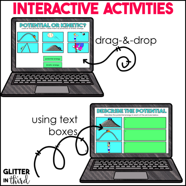 Kinetic & Potential Energy Activities & Reading Passages for Google Classroom