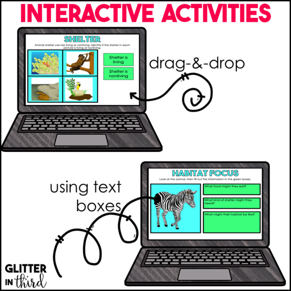 2nd Grade Habitats Activities & Reading Passages for Google Classroom