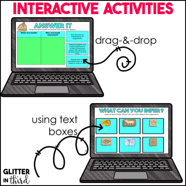 Fossils Activities & Reading Passages for Google Classroom