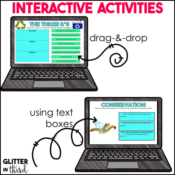 Reduce, Reuse, Recycle Conservation of Natural Resources Activities & Reading Passages for Google Classroom