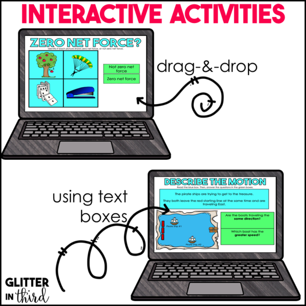 5th Grade Force & Motion Activities & Reading Passages for Google Classroom