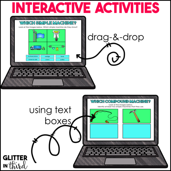 Simple Machines Activities & Reading Passages for Google Classroom