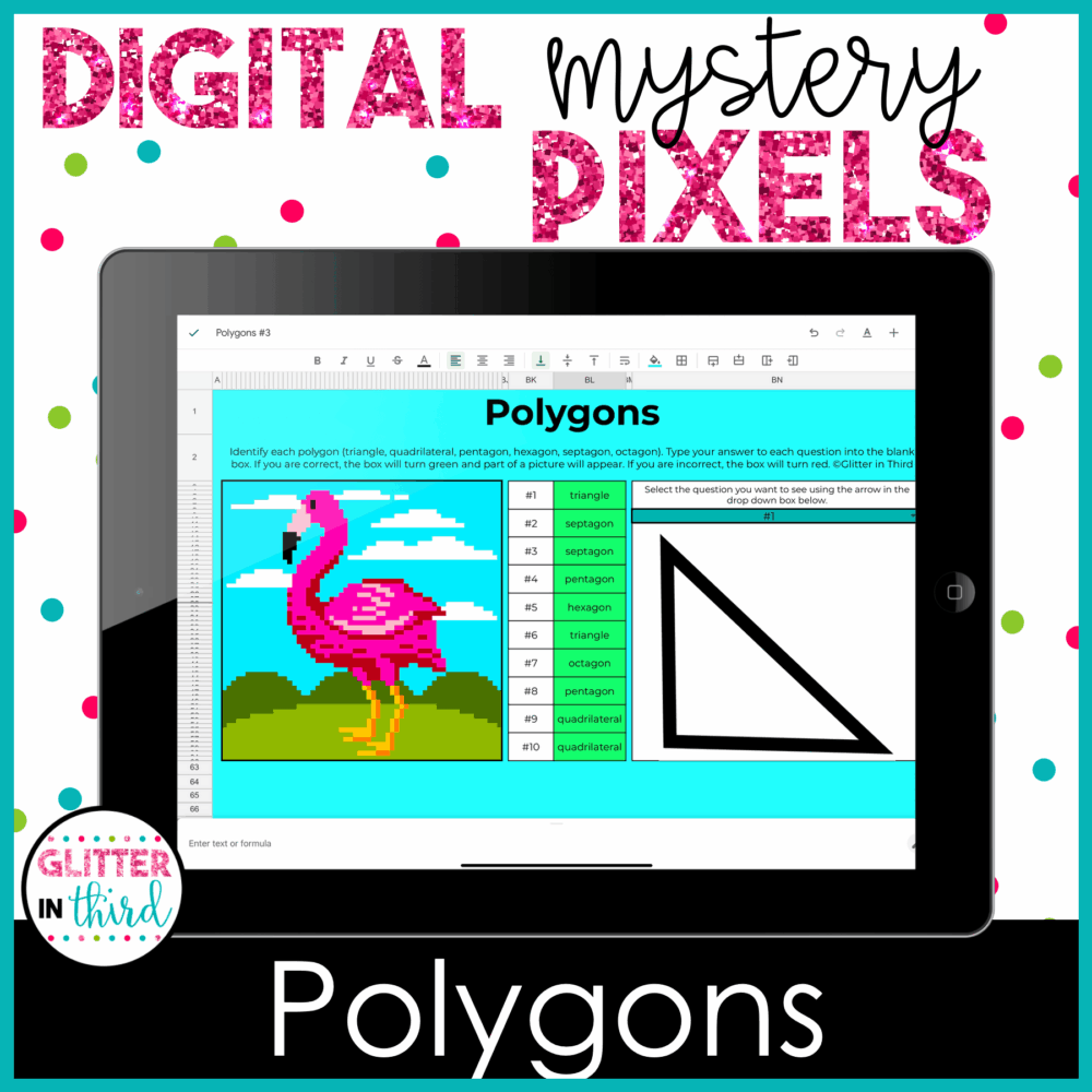 3rd Grade Polygons Pixel Art - Glitter in Third