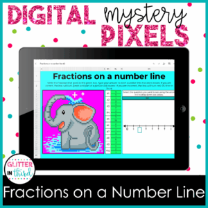 fractions number line pixel art 3rd