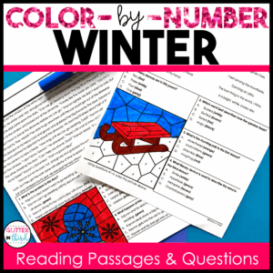 winter color by number reading passages 3rd