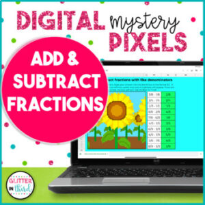 Add and Subtract Fractions with Like Denominators Pixel Art Activities