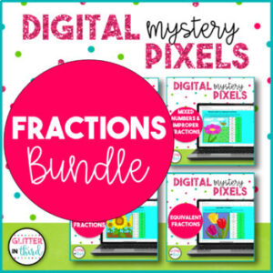 3rd Grade Fractions Pixel Art Bundle