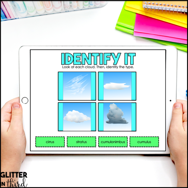 Types of Clouds Activities & Reading Passages for Google Classroom