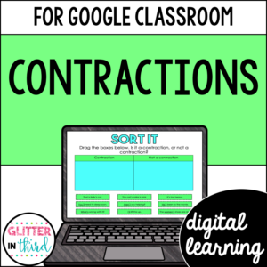 Contractions Activities for Google Classroom Digital Resources