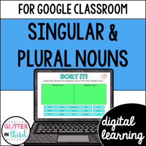 Singular and Plural Nouns Activities for Google Classroom Digital Resources