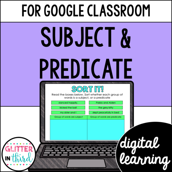 Subject and Predicate Activities for Google Classroom Digital Resources