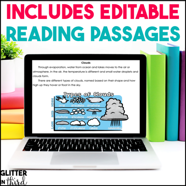 Types of Clouds Activities & Reading Passages for Google Classroom