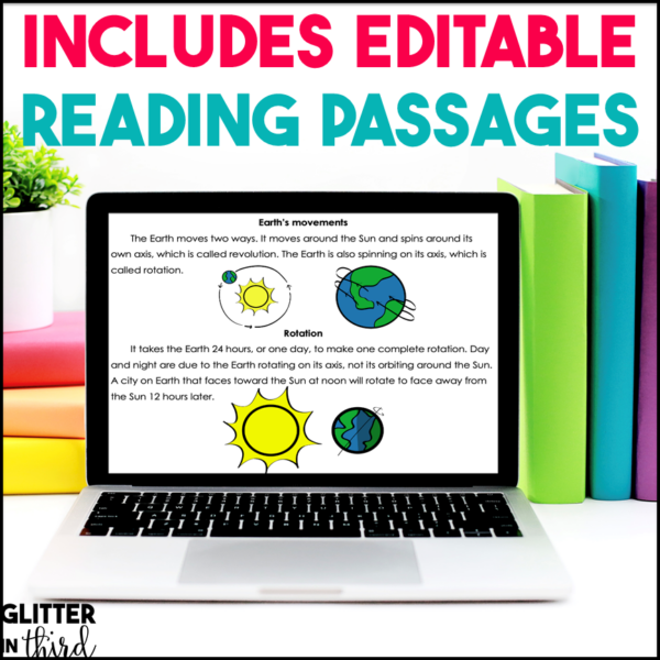 Earth's Rotation and Revolution Activities & Reading Passages for Google Classroom