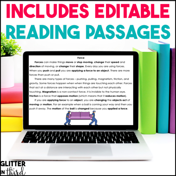 3rd Grade Force & Motion Activities & Reading Passages for Google Classroom