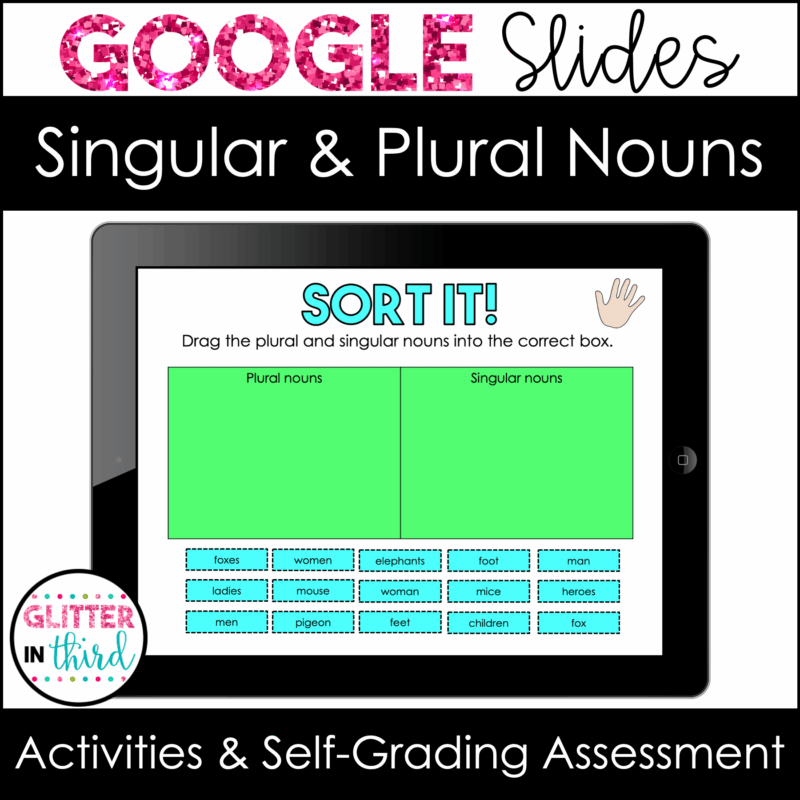 singular plural nouns digital google slides grammar 3rd