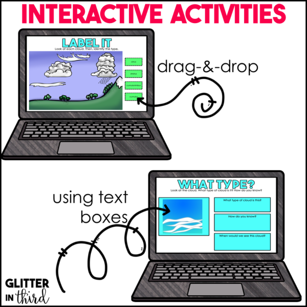 Types of Clouds Activities & Reading Passages for Google Classroom