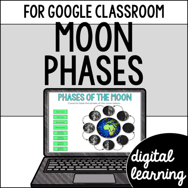 4th Grade Moon Phases Activities & Reading Passages for Google Classroom