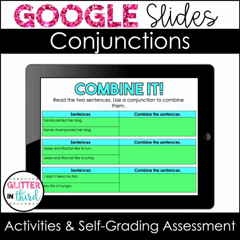 conjunctions digital google slides grammar 3rd