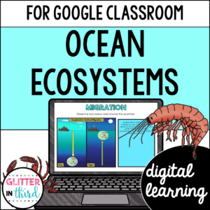 Ocean Animals, Ecosystem, & Marine Food Chain Activities & Reading Passages for Google Classroom