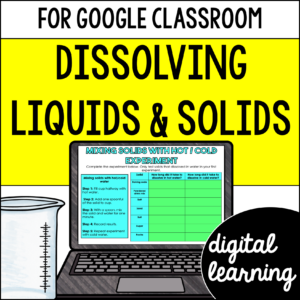 Dissolving Liquids & Solids in Water Activities & Reading Passages for Google Classroom