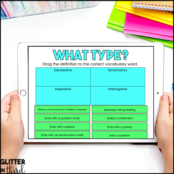 Four Types of Sentences Activities for Google Classroom Digital Resources