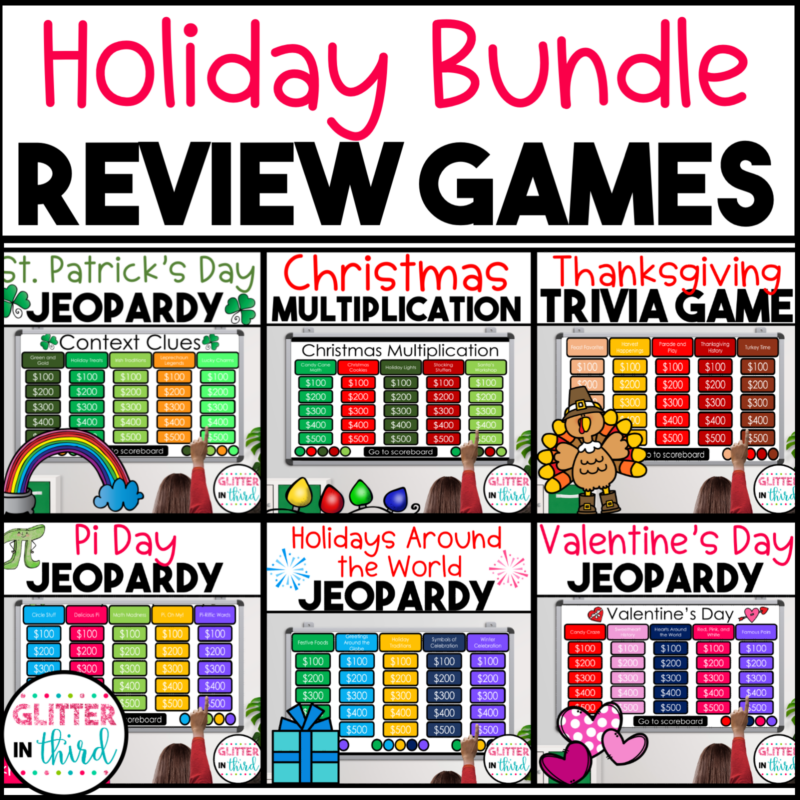 Holiday Seasonal Jeopardy Review Game BUNDLE