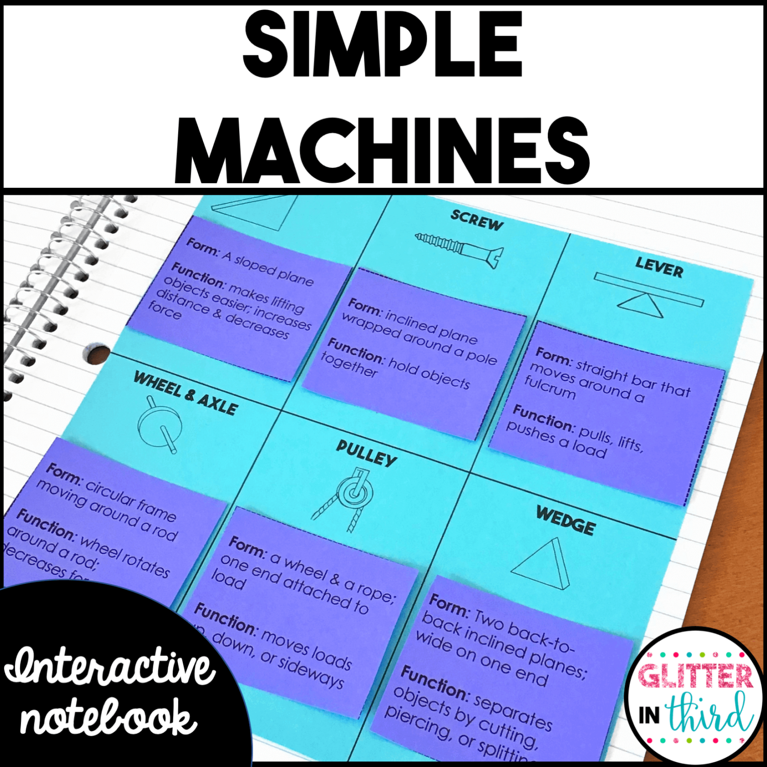 3rd Grade Science Interactive Notebook Activities Bundle - Glitter in Third
