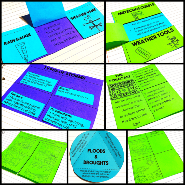 2nd Grade Introduction to Weather Activities Interactive Notebook