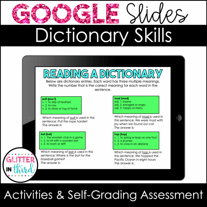 dictionary skills 3rd