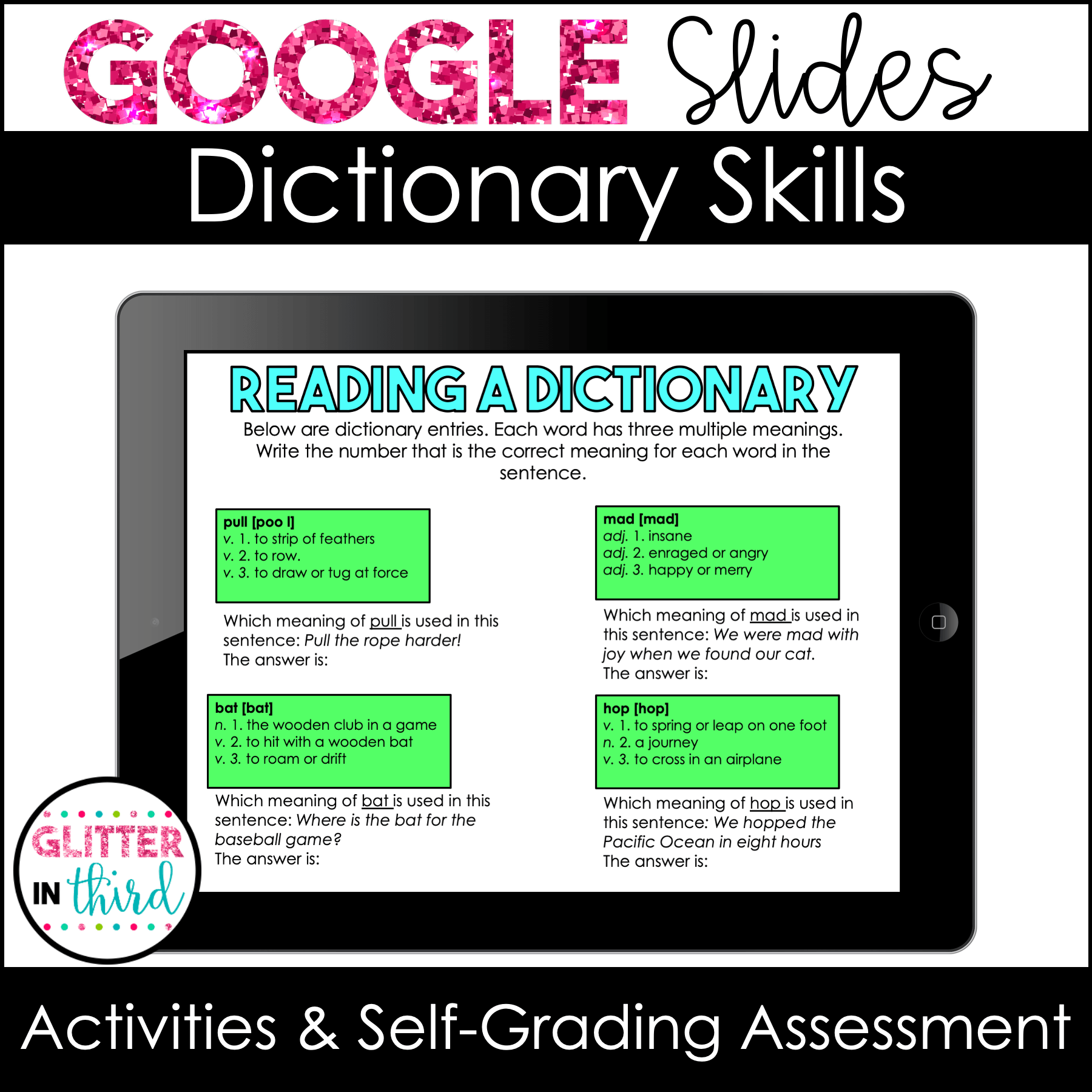 dictionary skills 3rd
