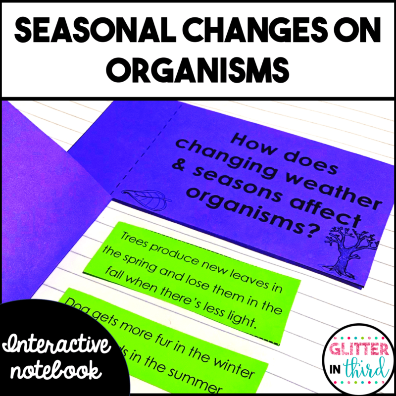 SOL 2.7 Seasonal changes on organisms Activities Interactive Notebook