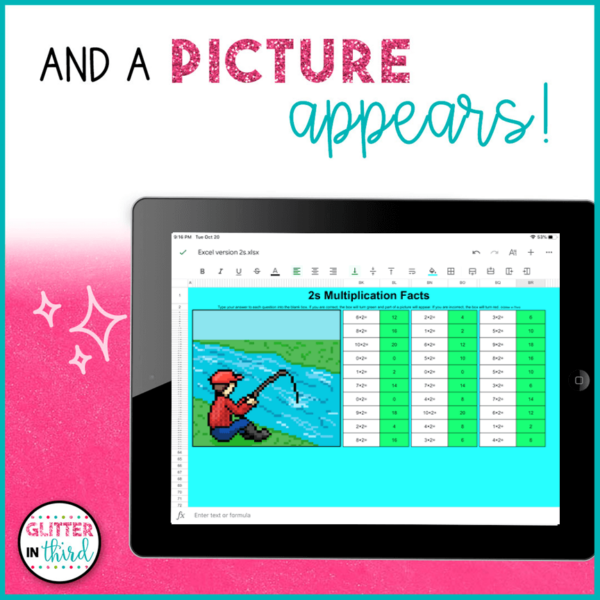Multiplication Fact Practice Pixel Art