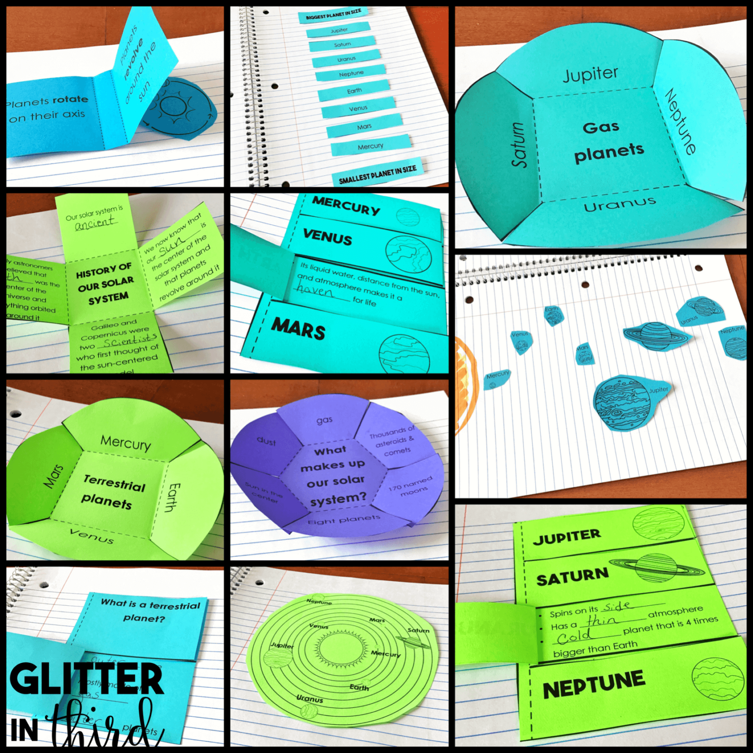 Planets of the Solar System Activities Interactive Notebook - Glitter ...