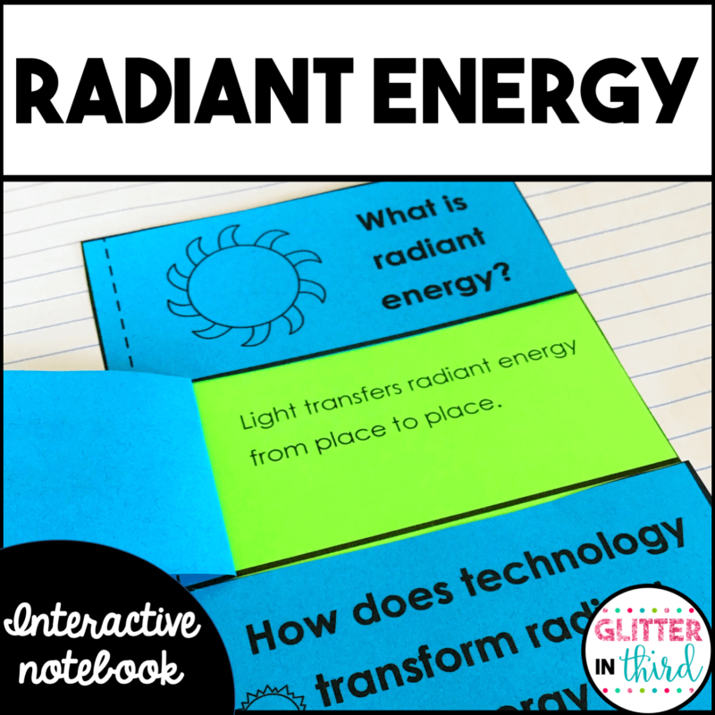 Radiant Energy Activities Interactive Notebook - Glitter in Third