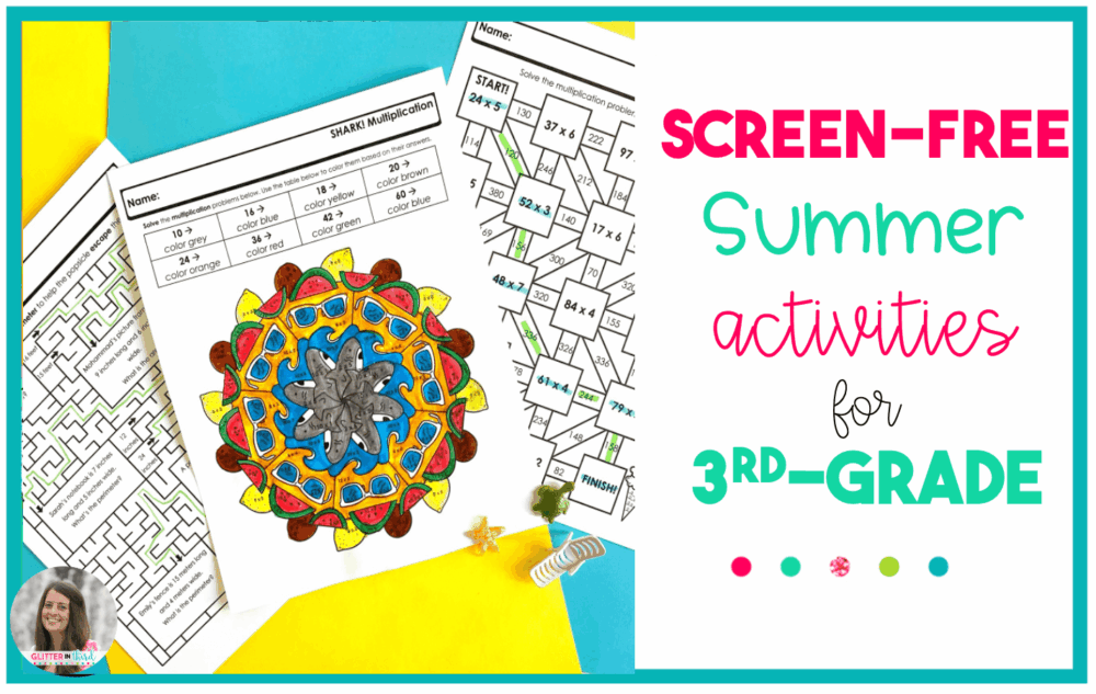 summer activities 3rd grade screen free math