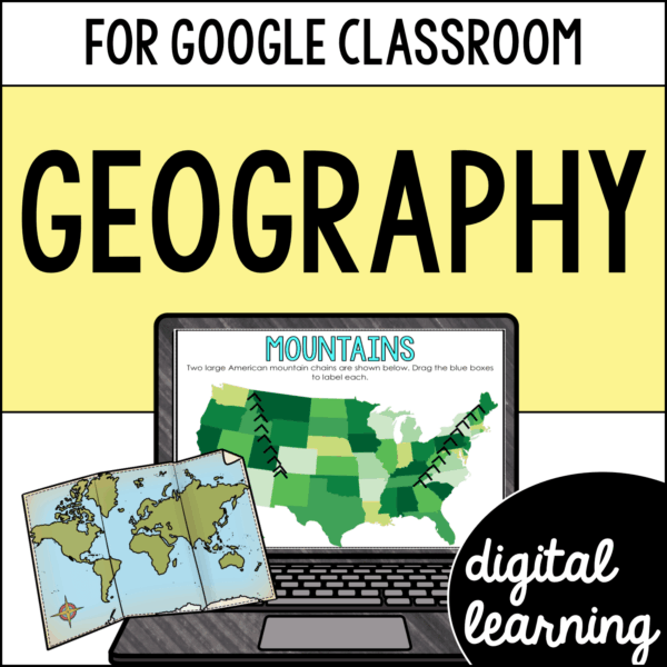 SOL 2.11 Geographic Features of the United States & North America Activities for Google Classroom Digital Resources