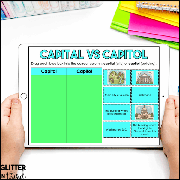 2nd Grade Virginia State Symbols & Government Activities for Google Classroom Digital Resources