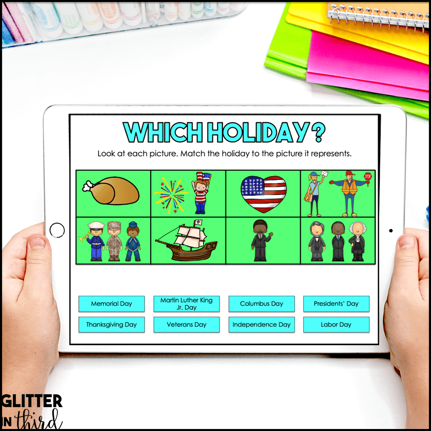 American Holidays Activities for Google Classroom Digital Resources