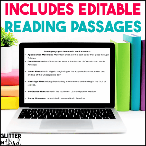 SOL 2.11 Geographic Features of the United States & North America Activities for Google Classroom Digital Resources