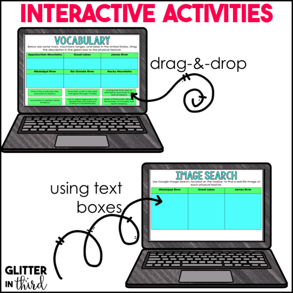 SOL 2.11 Geographic Features of the United States & North America Activities for Google Classroom Digital Resources