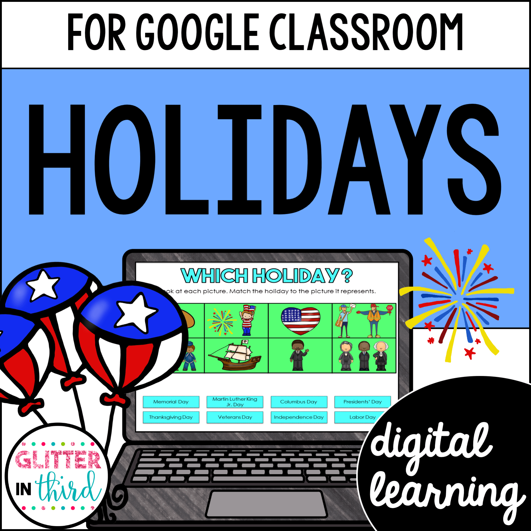 American Holidays Activities for Google Classroom Digital Resources