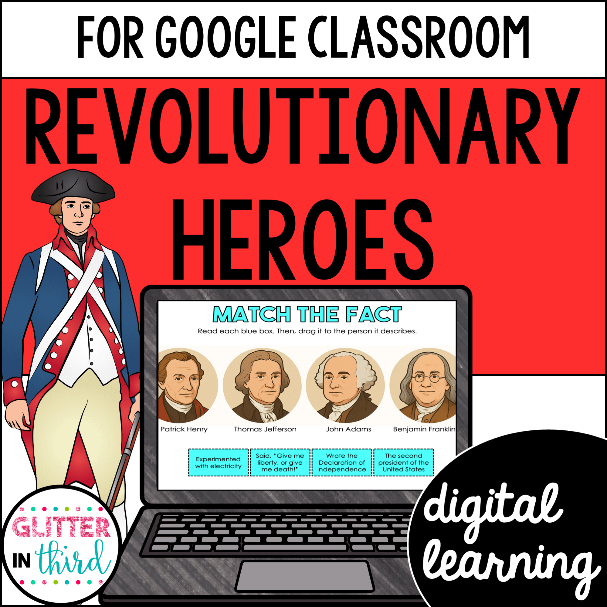 American Revolution Leaders Activities for 2nd Grade Google Classroom Social Studies Resource