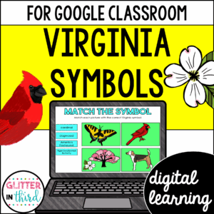 2nd Grade Virginia State Symbols & Government Activities for Google Classroom Digital Resources