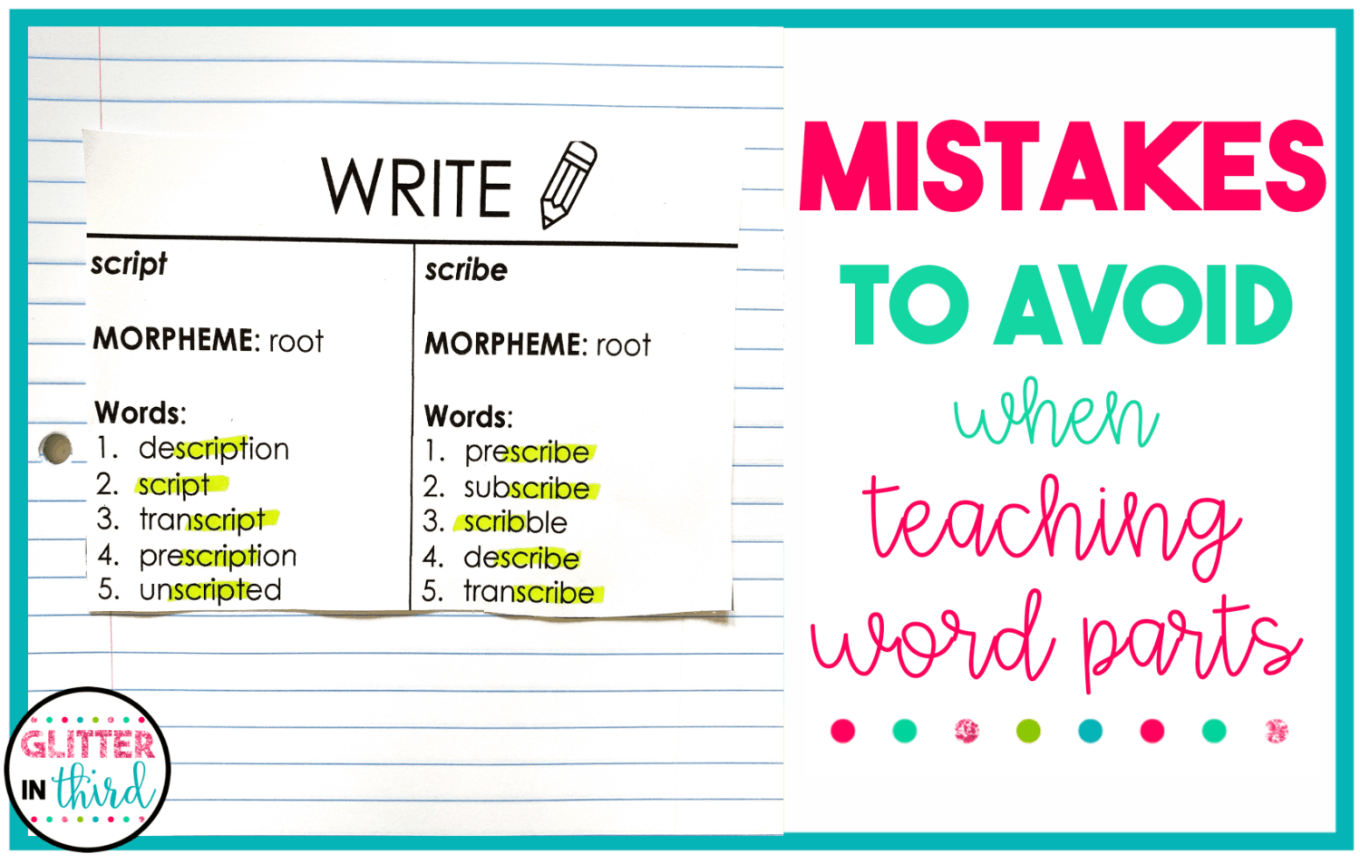 mistakes when teaching word parts