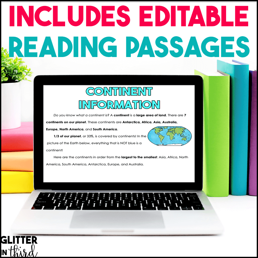 3rd grade Continents & Oceans Activities for Google Classroom Digital Resources